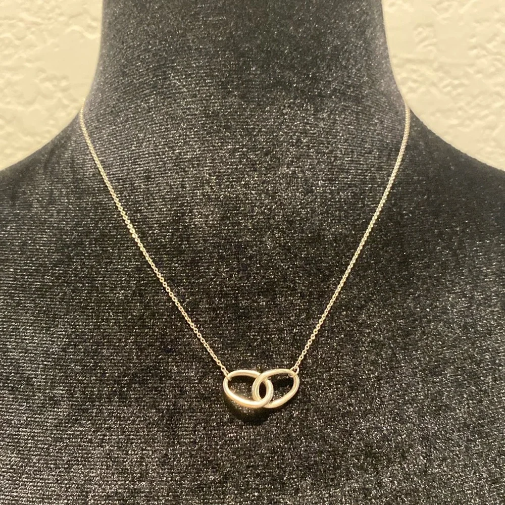 Tiffany & Co. Necklace Elsa Peretti Double Loop Pendant Necklace Silver … - Picture 2 of 8